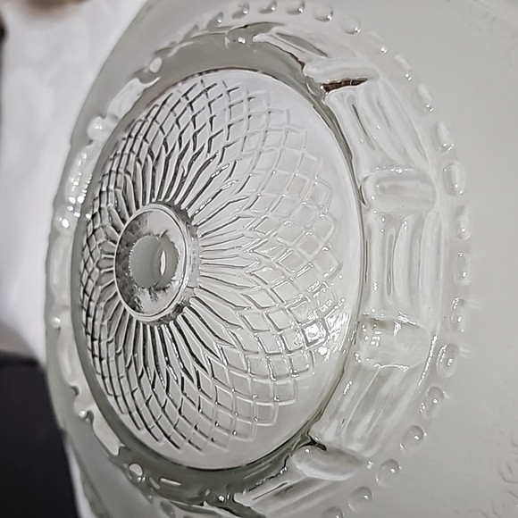 Ceiling Light Globe Fixture Glass Vintge Floral - Picture 2 of 5